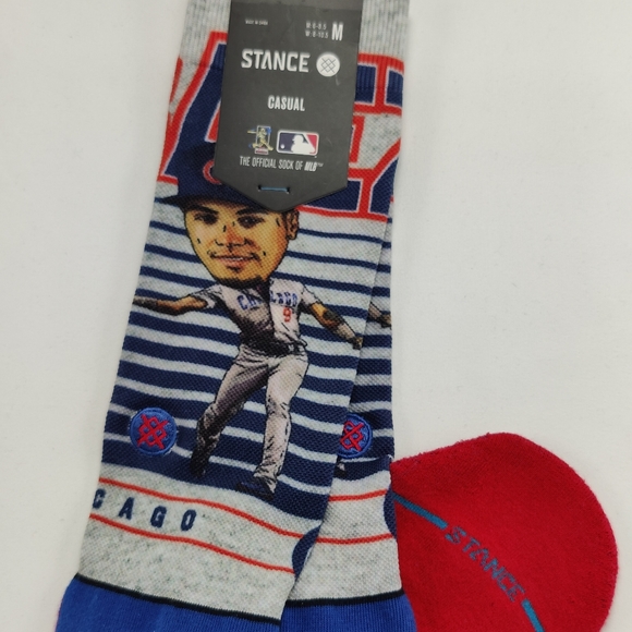 NWT Stance x MLB St Louis Cardinals JAVIER BAEZ BIG HEAD Crew Socks size M 6-8.5 - Picture 8 of 12
